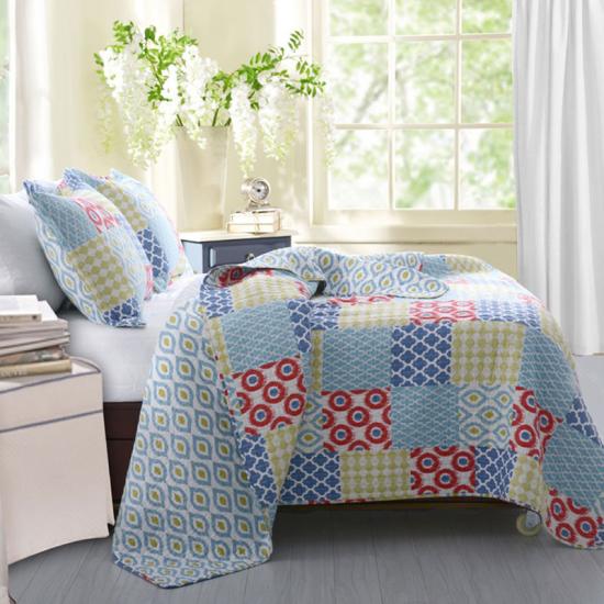 cxmicrotex Floral Patchwork Print tikattu päiväpeite