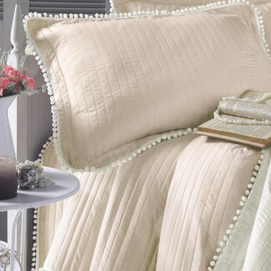 Pompom päiväpeite ja peitto King Size