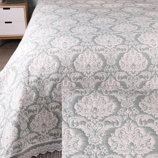 cxmicrotex Medallion Jacquard Quilt Lace Trim päiväpeite