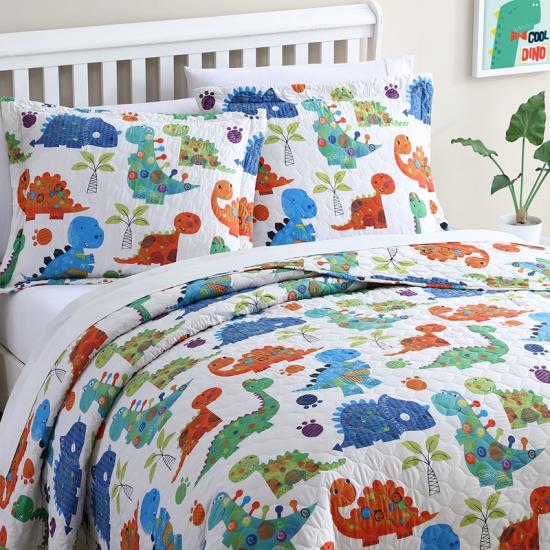 cxmicrotex Kids Twin vuodevaatteet setti Dinosaur tikattu päiväpeite